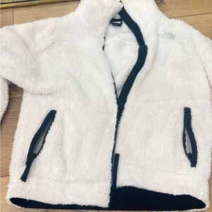 The North Face White and Black Fleece Jacket